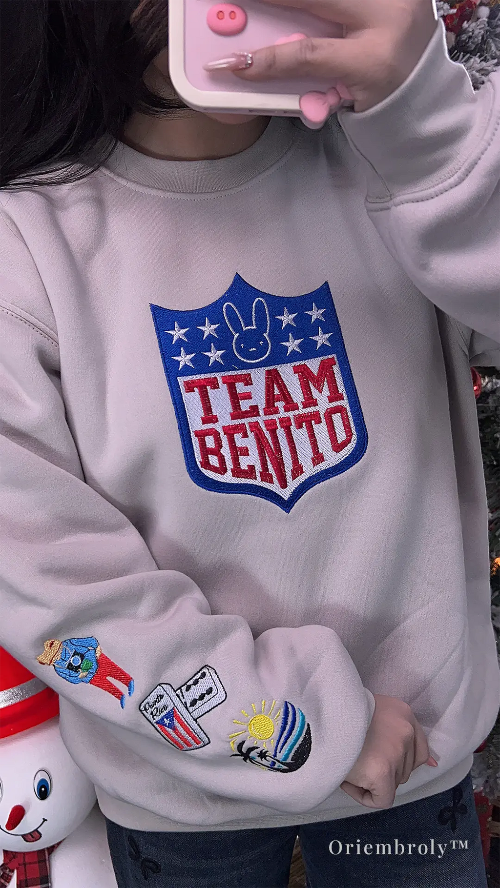 Aesthetic football fan embroidered crewneck