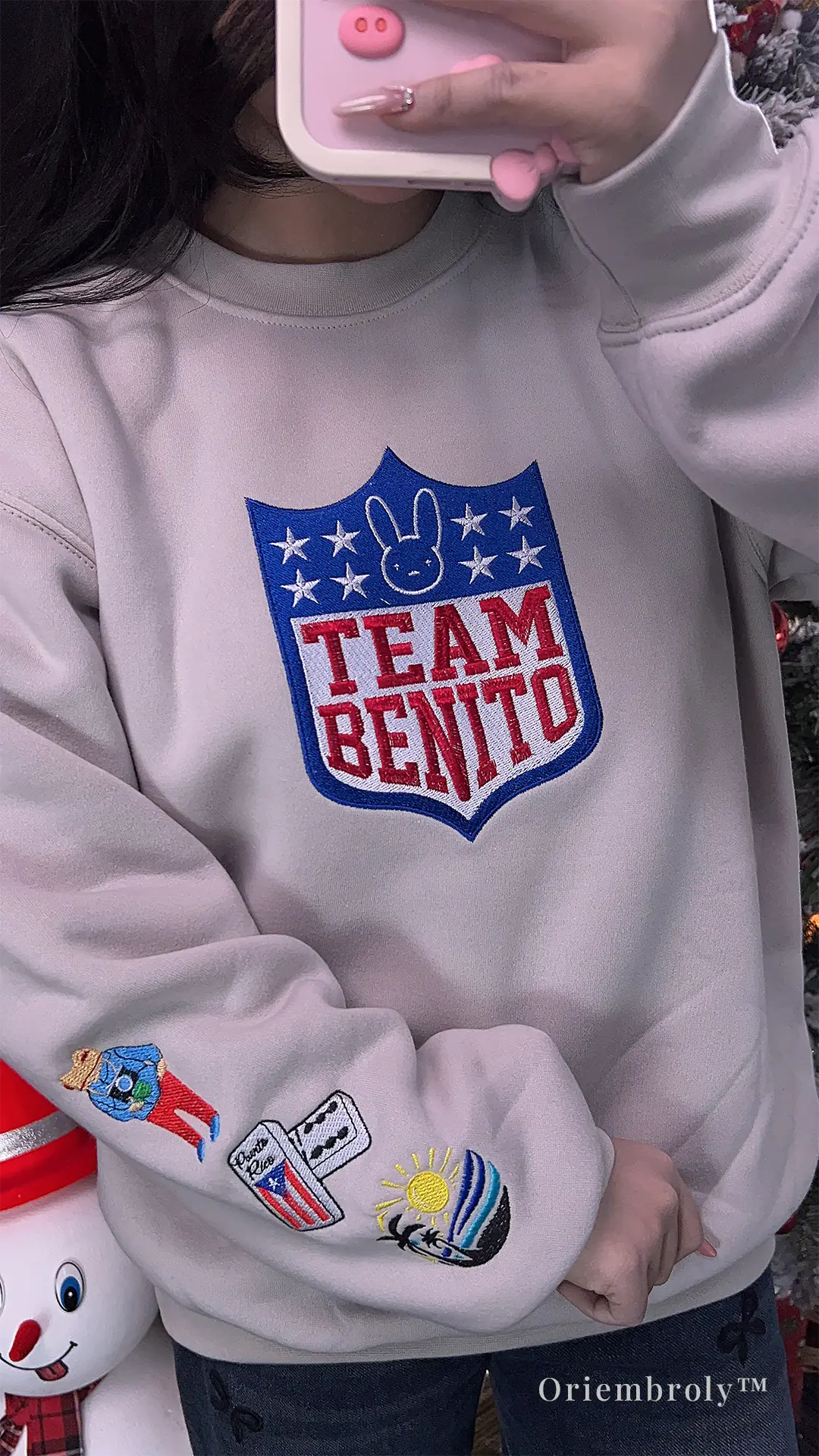 Aesthetic football fan embroidered crewneck