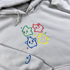 Aesthetic white hoodie with minimalist Luma star embroidery for cozy gamers