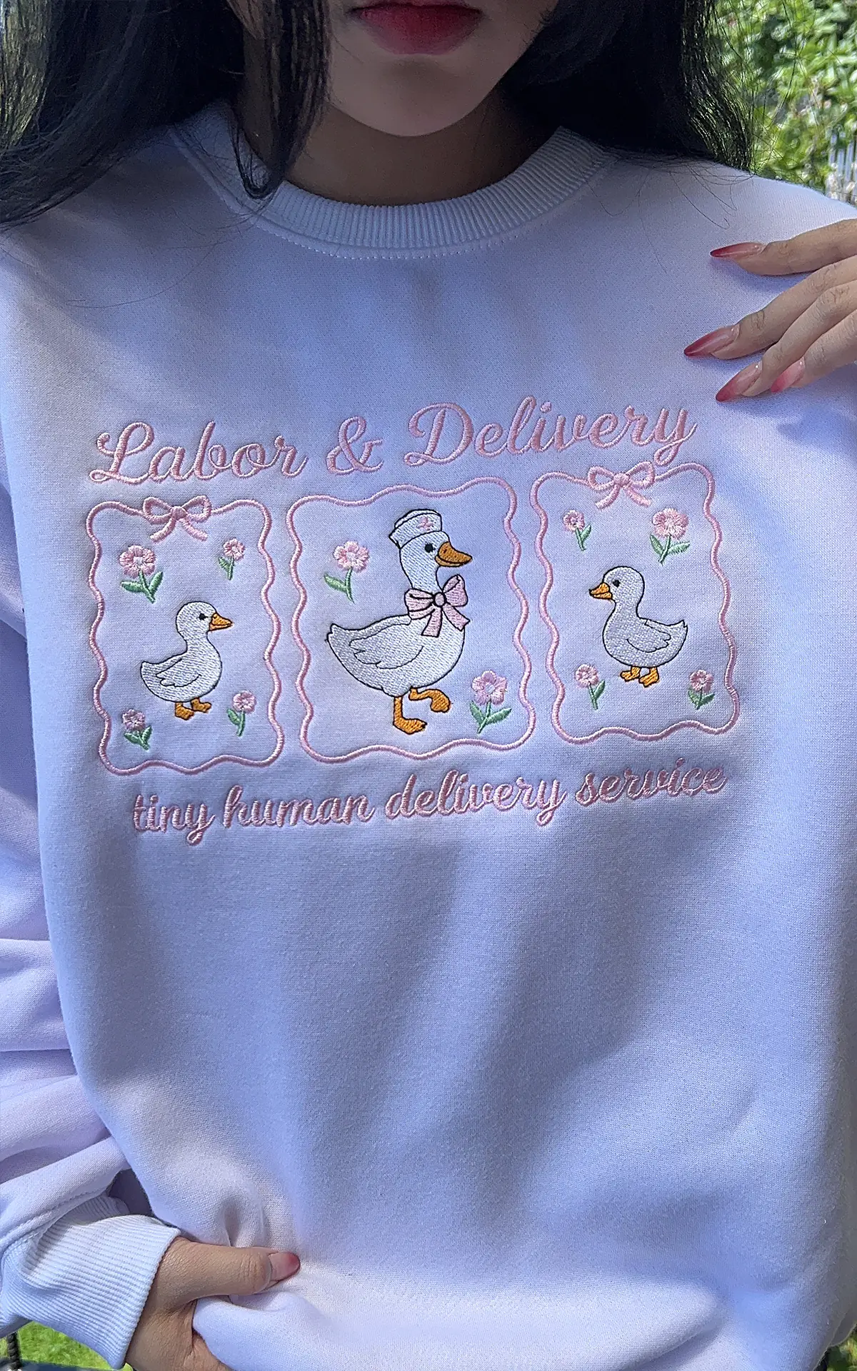 Aesthetic medical apparel - White nurse goose sweater, a stylish choice for hospital staff