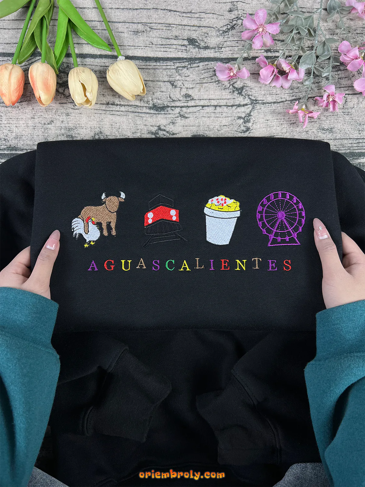 Mexican culture embroidered sweatshirt unisex