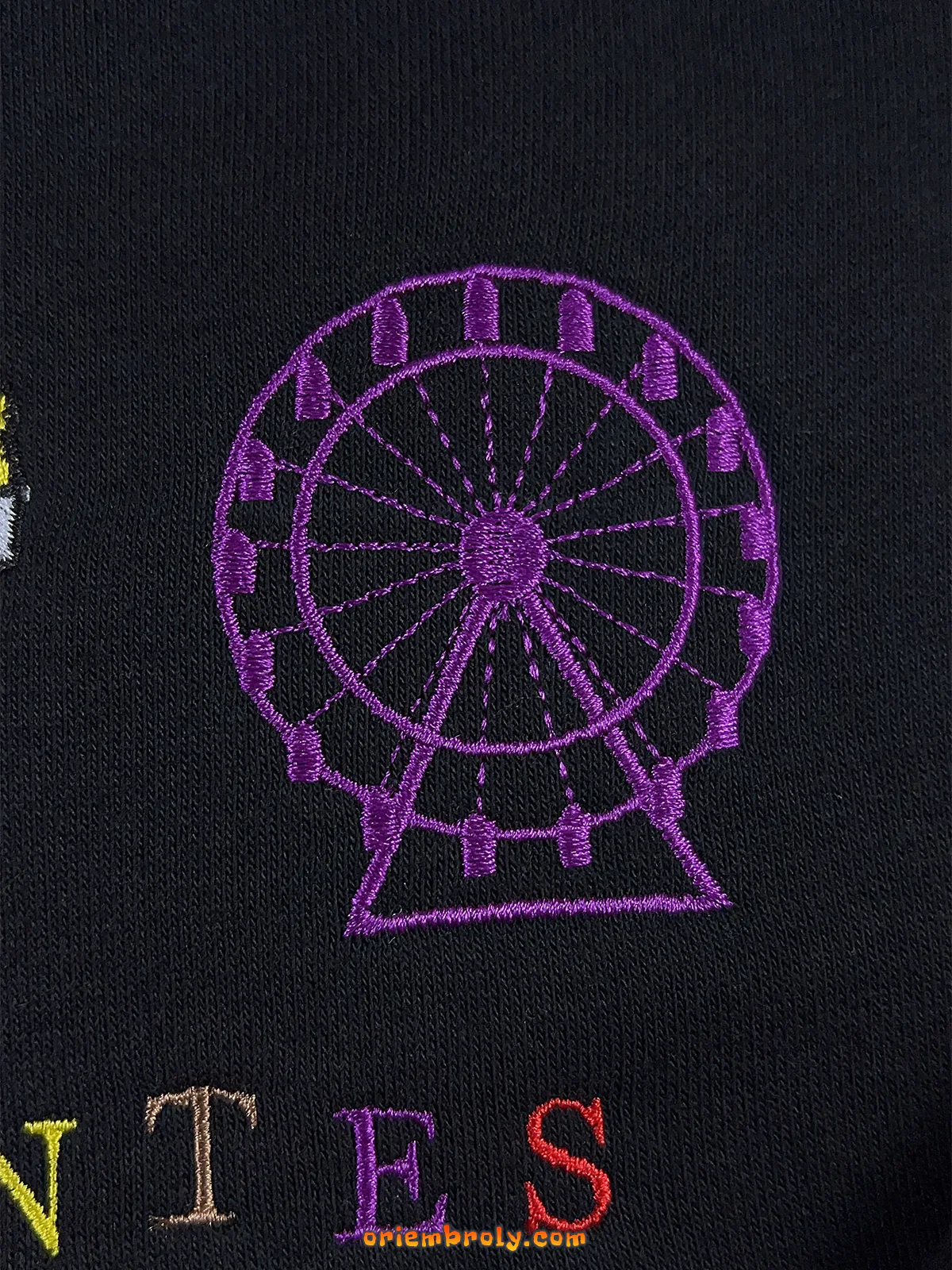 Ferris wheel embroidery inspired by San Marcos Fair