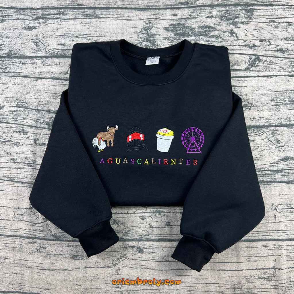 Aguascalientes Mexico embroidered crewneck sweatshirt