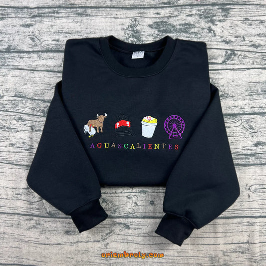 Aguascalientes Mexico embroidered crewneck sweatshirt