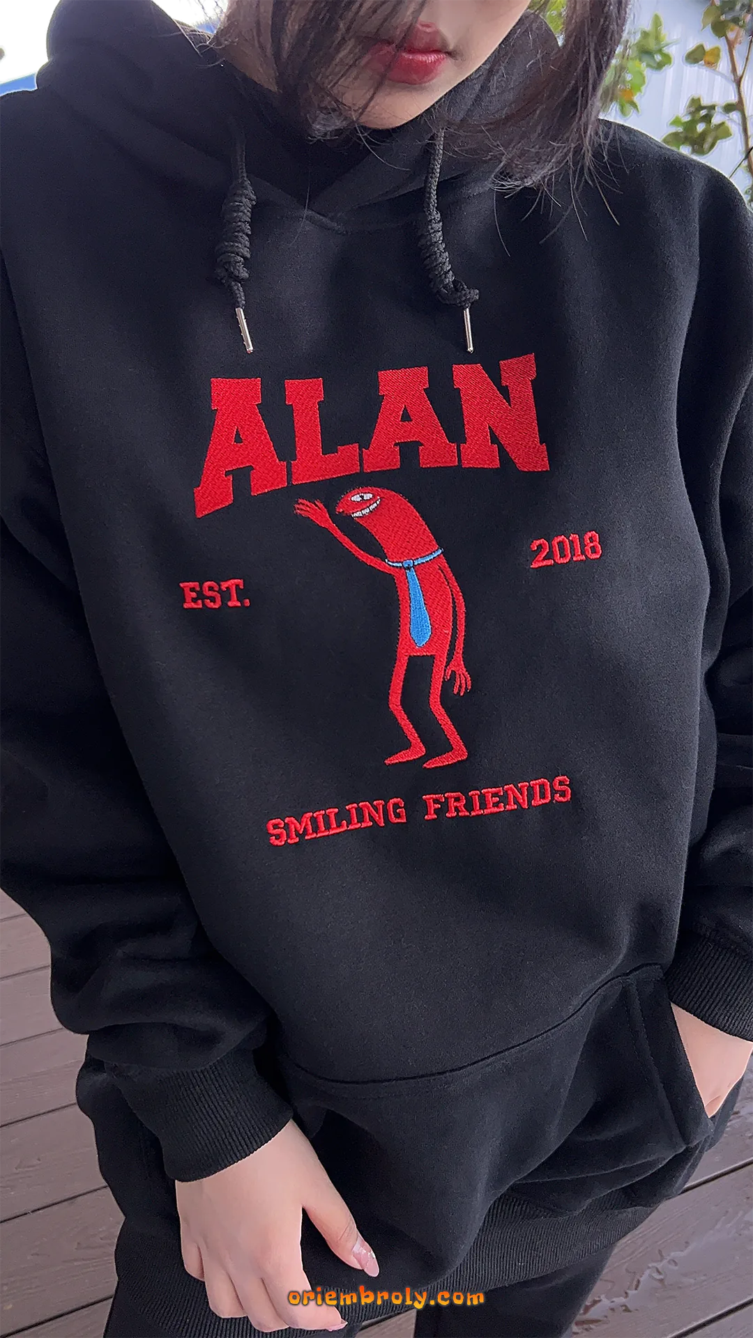 Retro animation style embroidered sweatshirt