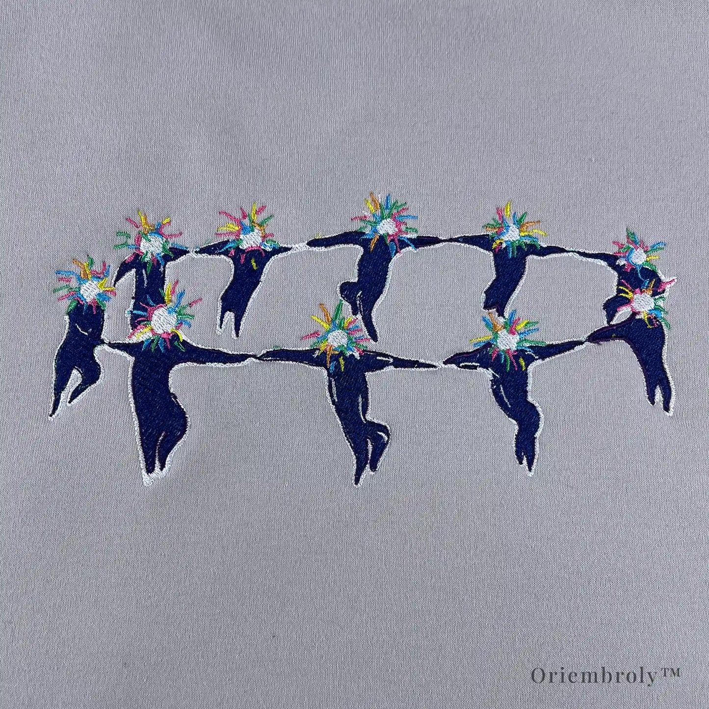 anime inspired embroidered crewneck sweatshirt flat lay