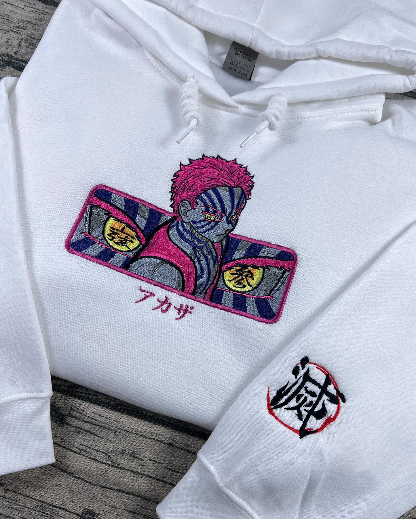 Upper Rank demon anime hoodie detailed embroidery