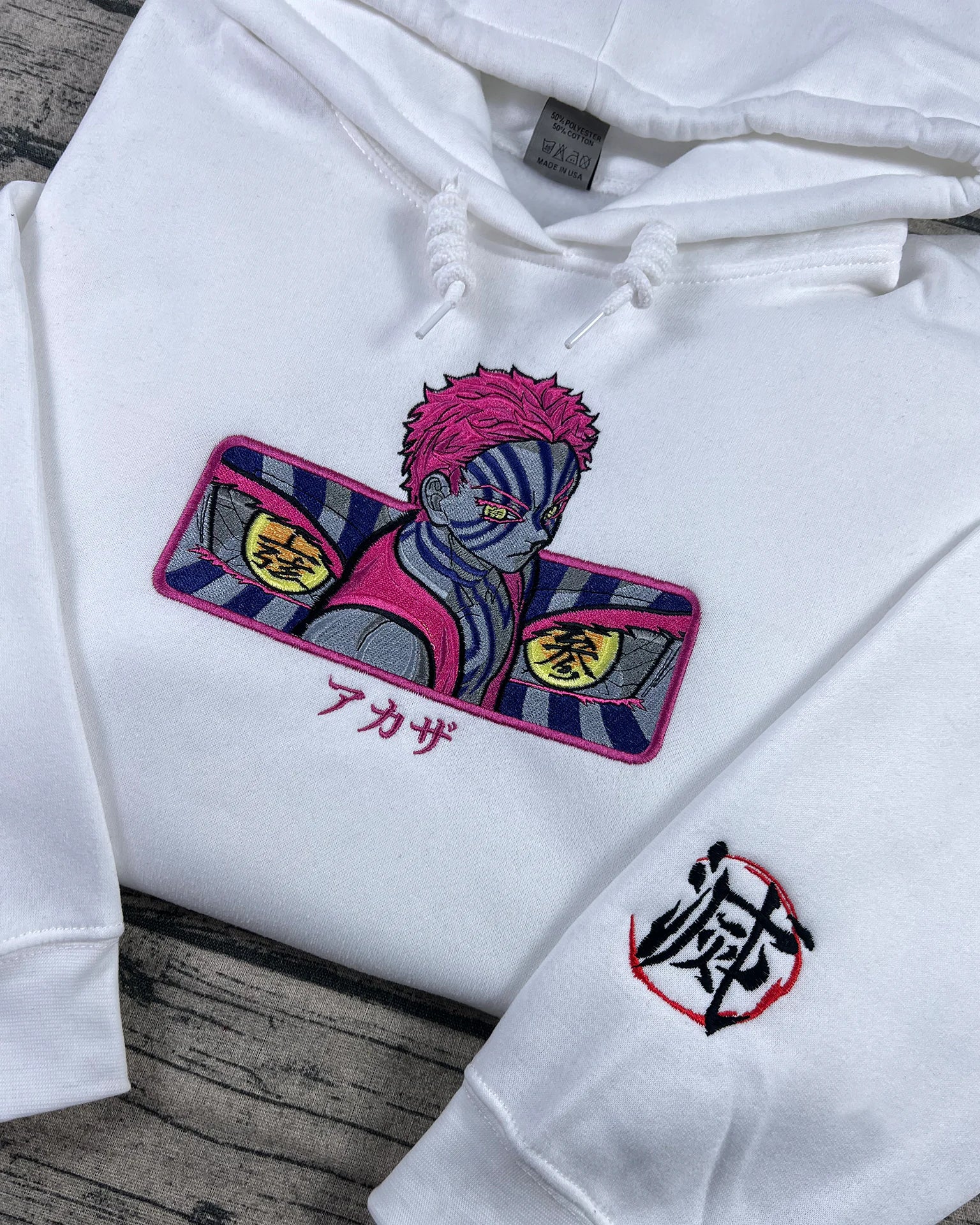 Upper Rank demon anime hoodie detailed embroidery