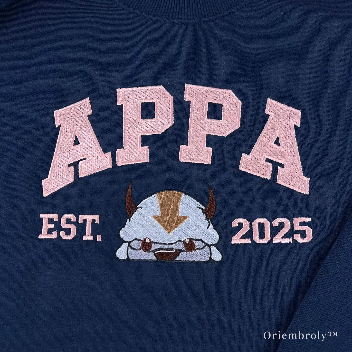 detailed embroidery flying bison character crewneck sweatshirt