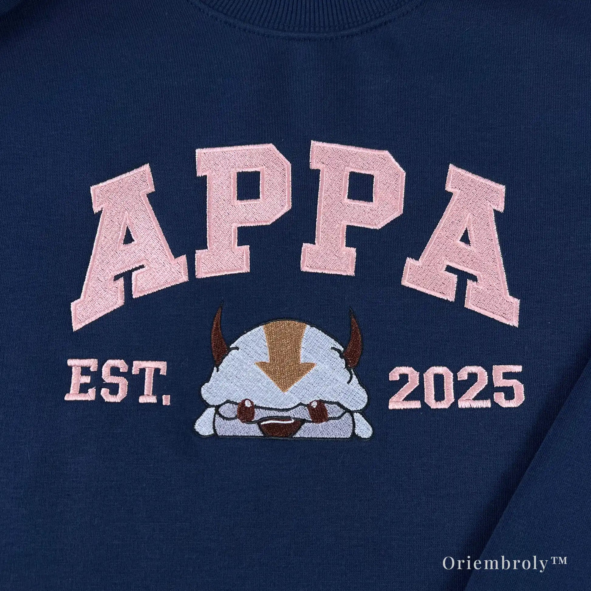 detailed embroidery flying bison character crewneck sweatshirt