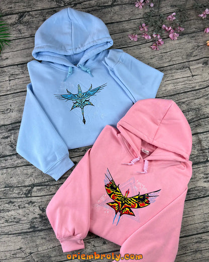 Fan-inspired Avatar embroidered couple hoodie