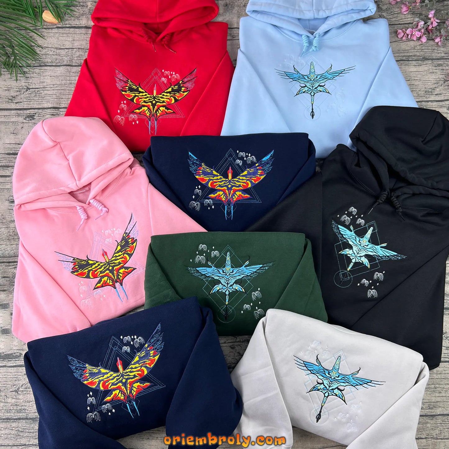 Avatar Fire & Ash embroidered couple hoodie set