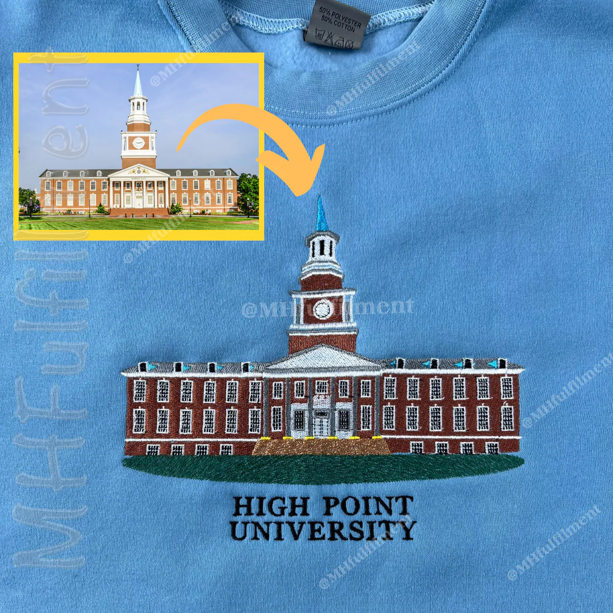 Custom College Sweatshirt – Custom Building & Name Embroidery | University Gift