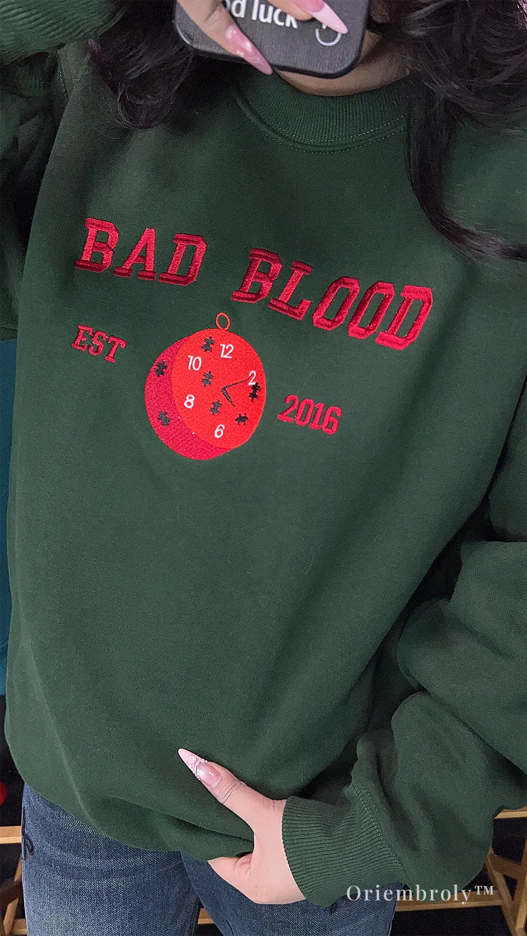 cozy embroidered sweatshirt for reading outfit