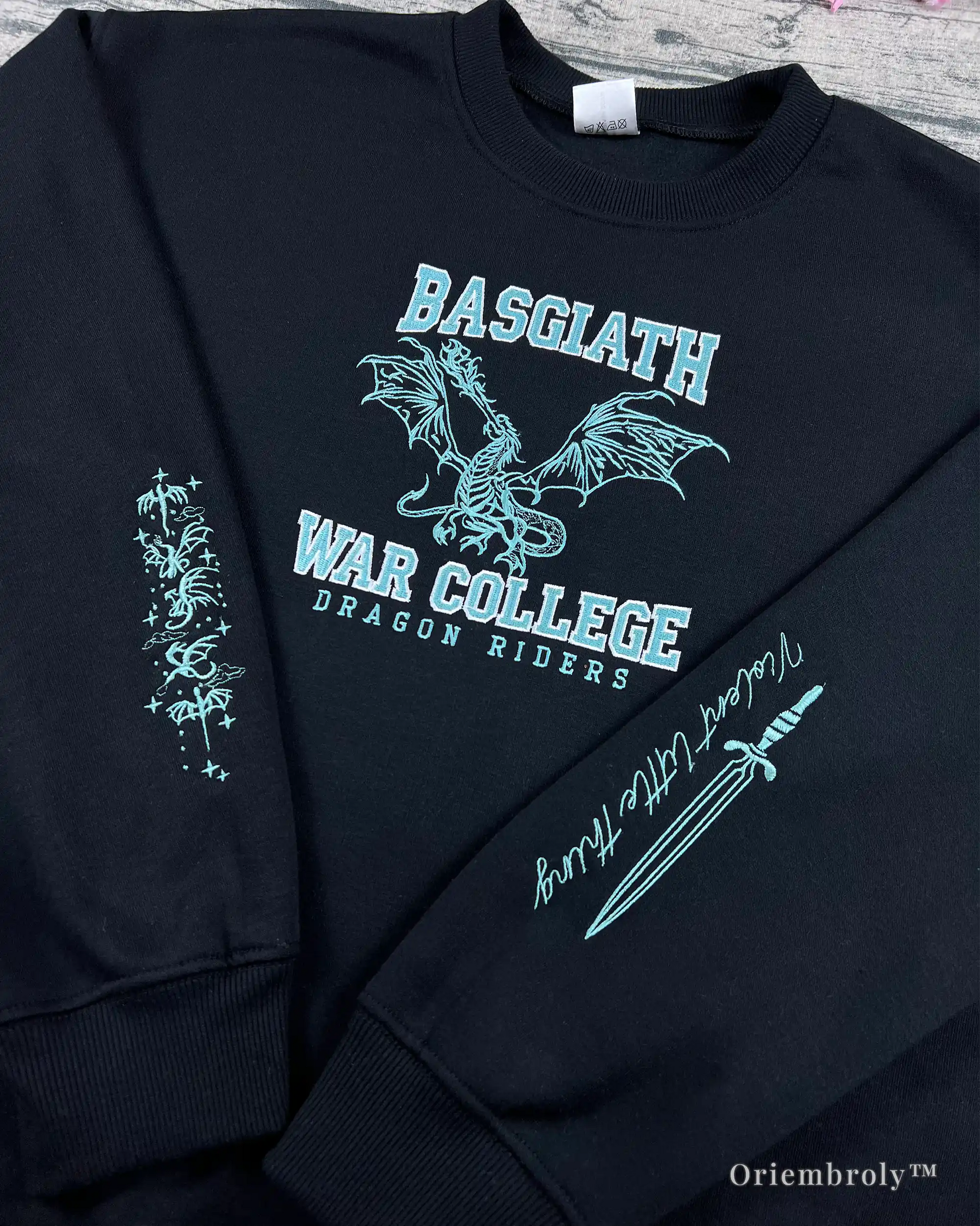 fantasy embroidered crewneck sweatshirt flat lay