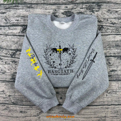 Basgiath War College embroidered crewneck sweatshirt front view