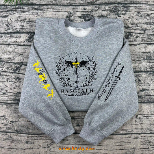 Basgiath War College embroidered crewneck sweatshirt front view