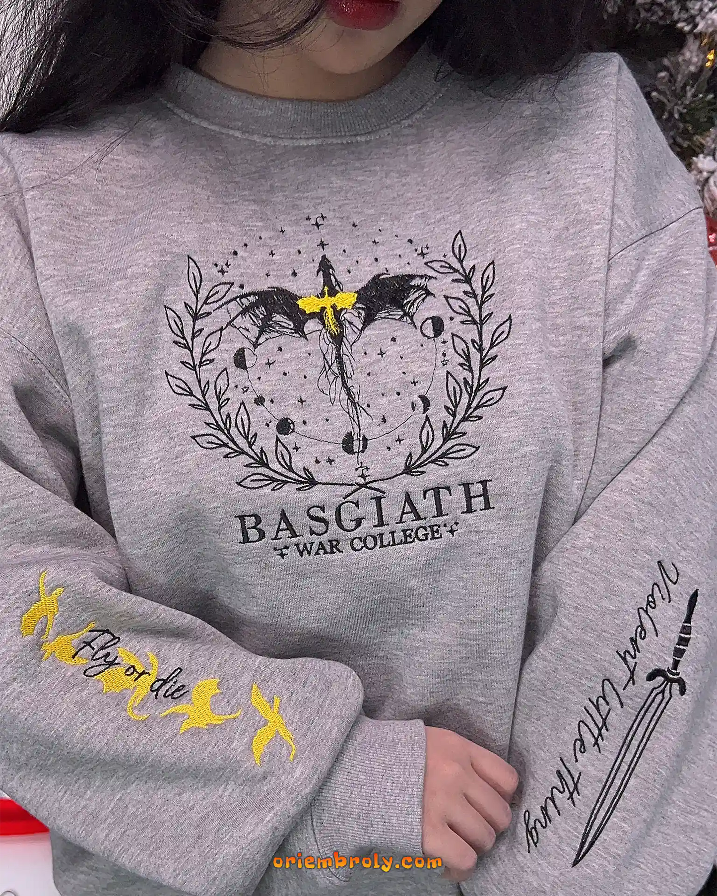 Dragon embroidered fantasy book sweatshirt