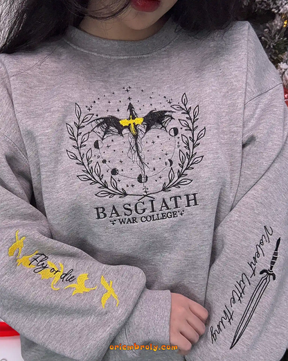 Dragon embroidered fantasy book sweatshirt