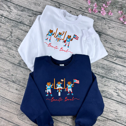 Benito Bowl embroidered crewneck sweatshirt Puerto Rico fan design