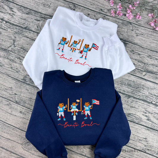 Benito Bowl embroidered crewneck sweatshirt Puerto Rico fan design