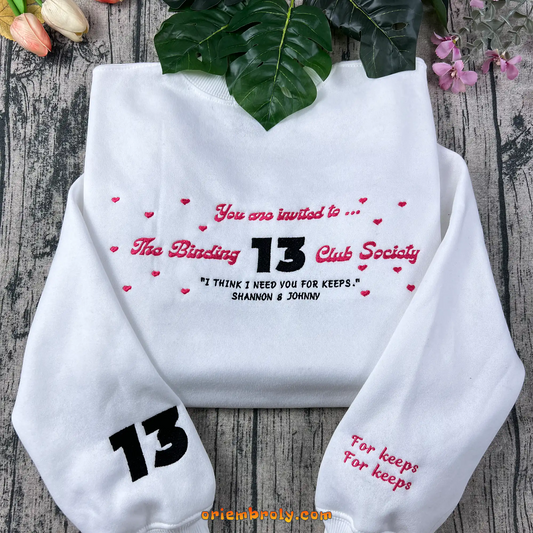 ORI1013 Oriembroly Binding 13 Club Society embroidered crewneck sweatshirt