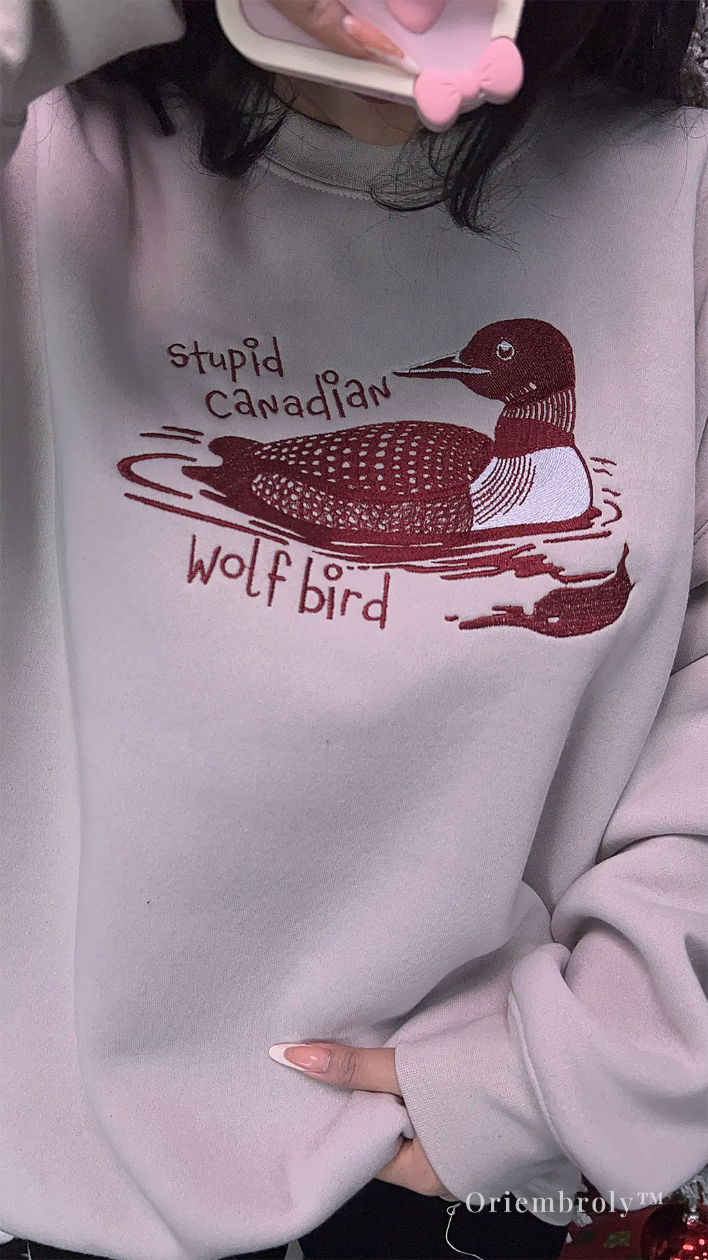 Fandom-inspired loon embroidered sweatshirt