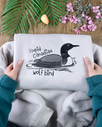 Cozy embroidered crewneck sweatshirt with loon artwork