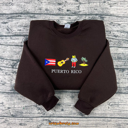 Tropical island Coquí frog sweater from Puerto Rico