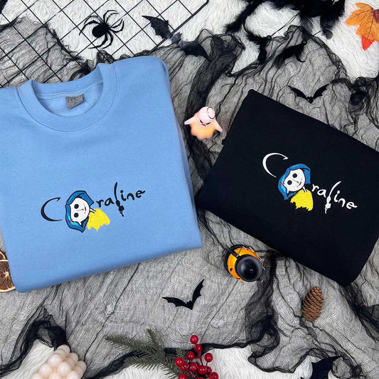 Coraline Custom Embroidered Sweatshirt | Halloween Special