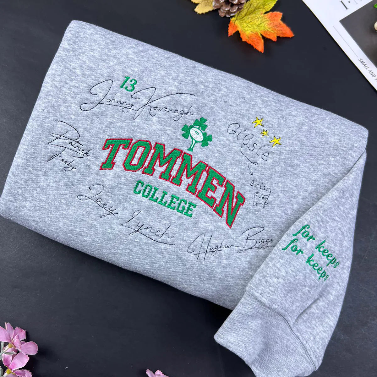 Boys of Tommen embroidered sweatshirt featuring Kavanagh and Lynch from Binding13, a perfect bookish merch for fans.