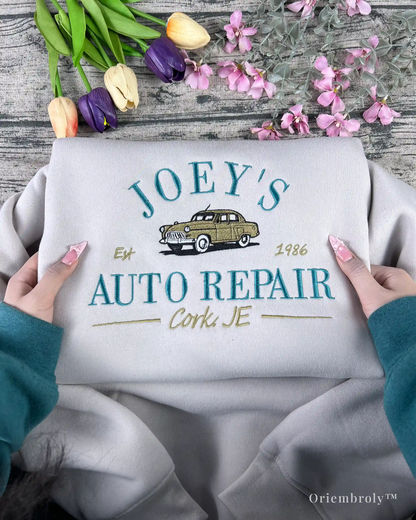 Joey Lynch inspired auto repair embroidered sweatshirt