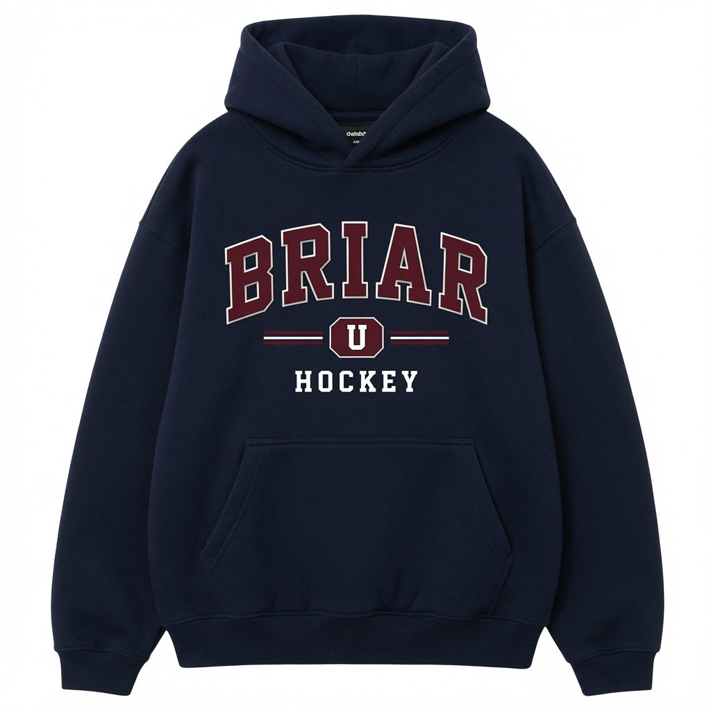Briar U Hockey embroidered hoodie varsity sweatshirt
