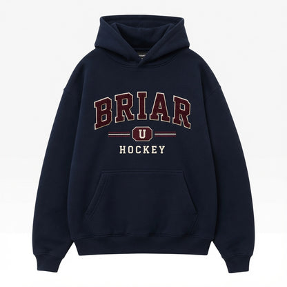 Briar U varsity embroidered hoodie for book lovers