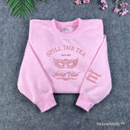 Bridgerton sweatshirt embroidered spill the tea crewneck