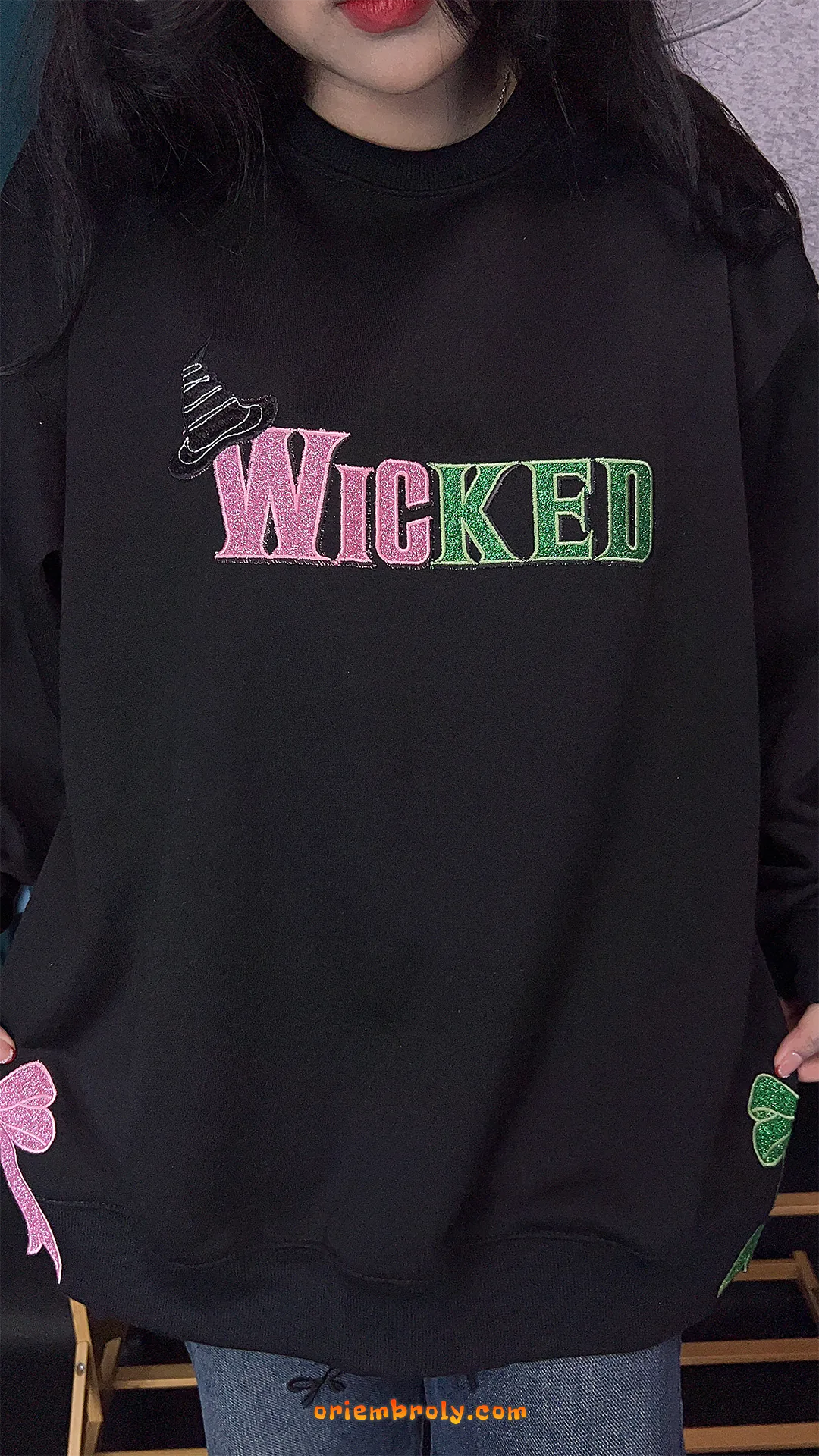 Theater lover embroidered Wicked sweater