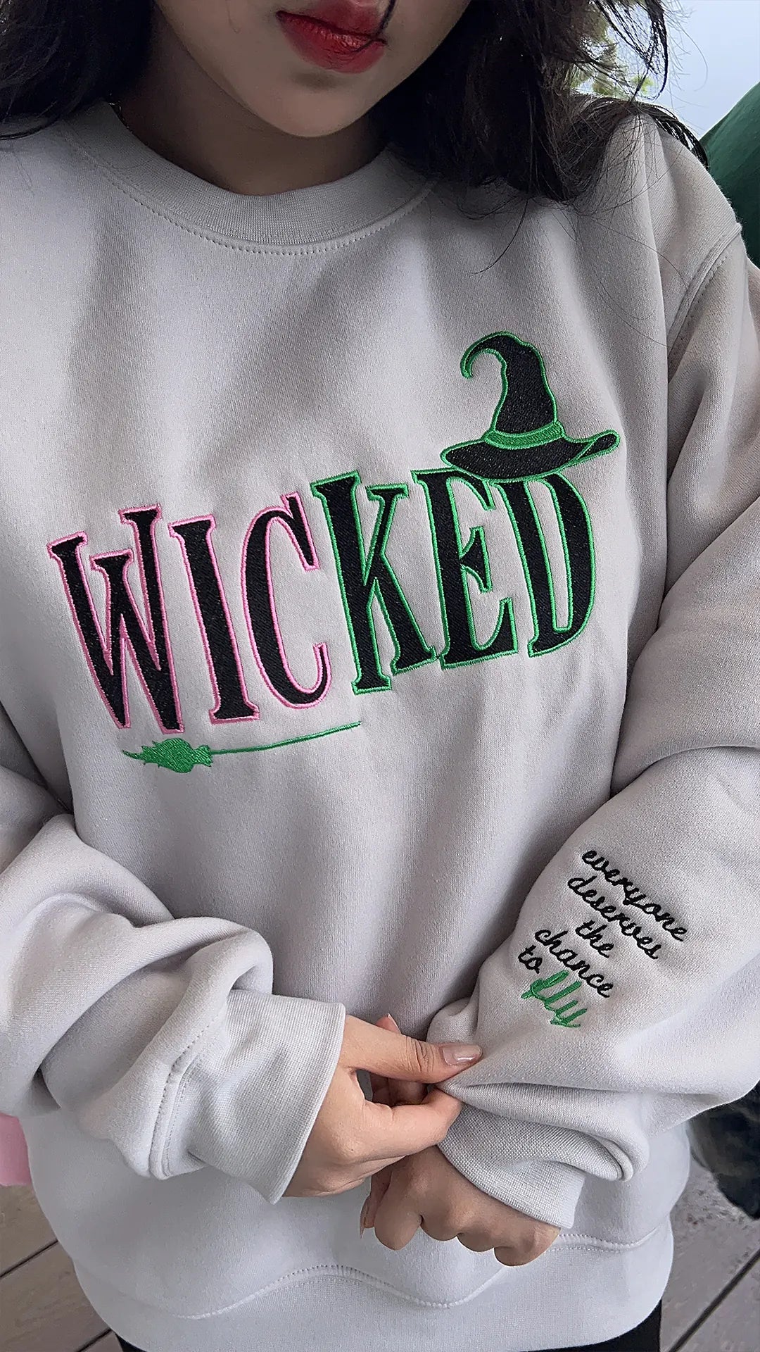 Unisex Wicked musical fan hoodie with embroidery
