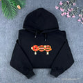 Black BTS ARMY embroidered hoodie with three red circle logos, aesthetic K-pop merch