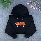Black BTS ARMY embroidered hoodie with three red circle logos, aesthetic K-pop merch