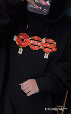 Perfect BTS concert outfit: Embroidered black sweater with red Bangtan logos