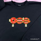BTS Proof inspired black hoodie with iconic red circle embroidery on the chest