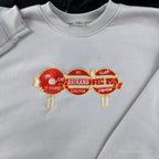 White BTS streetwear merch hoodie, cozy fleece with unique red circle design