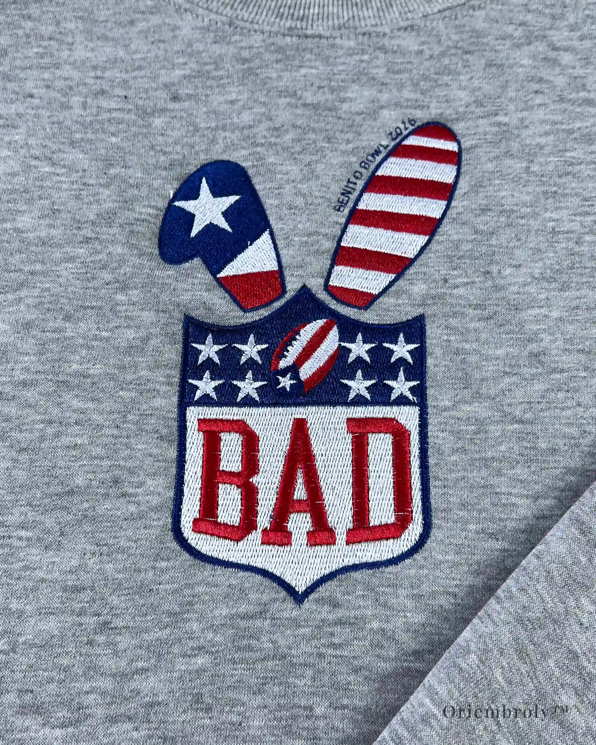 Bunny ears embroidery inspired by stars and stripes