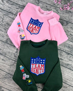 Latin aesthetic football fan sweatshirt embroidery