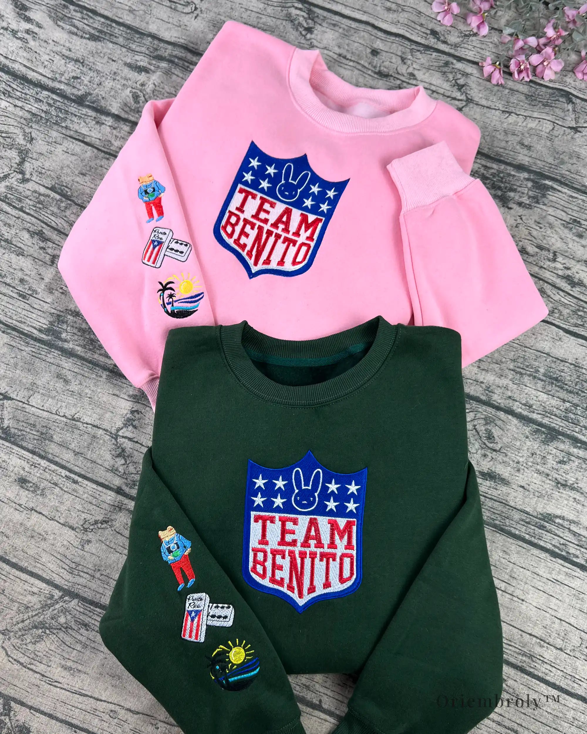 Latin aesthetic football fan sweatshirt embroidery