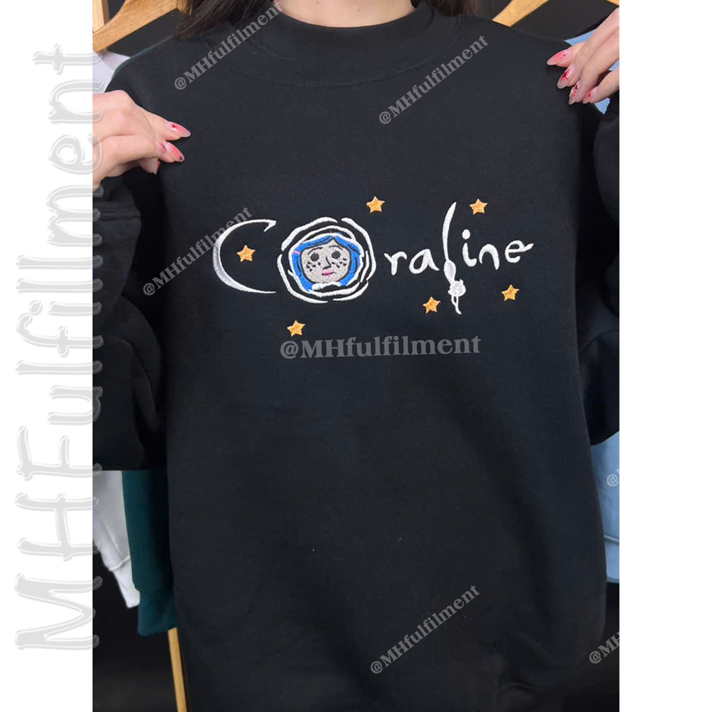 Spooky Coraline hoodie, ideal gift for Halloween fans