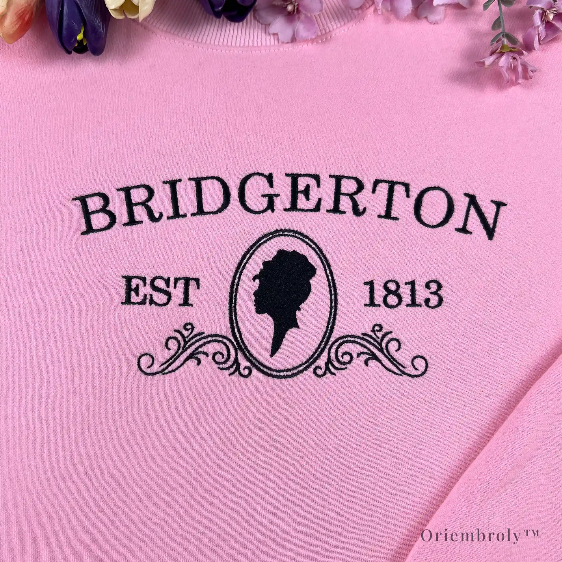 satin stitch cameo portrait embroidery regency style