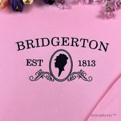 satin stitch cameo portrait embroidery regency style