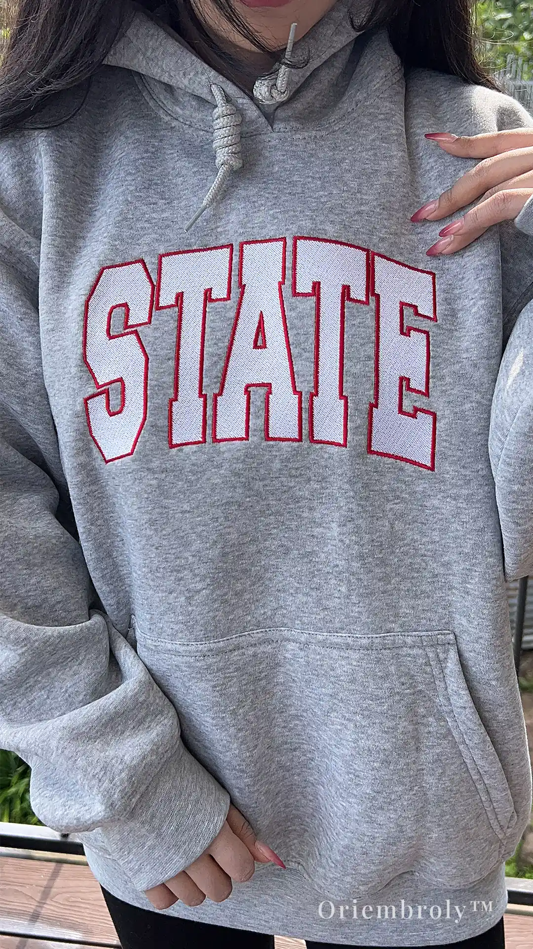campus style hoodie embroidered state university sweatshirt