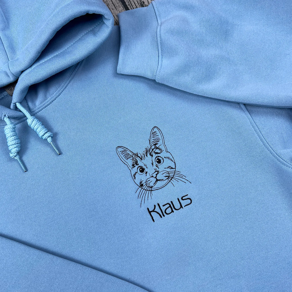 Crewneck with embroidered cat or dog from custom design